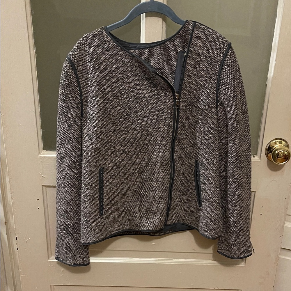Ann Taylor Charcoal Quilted Jacket